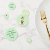 Sweet Little One on the Way Green Baby Shower Confetti