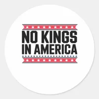 No Kings In America USA Minimal Clean Classic Round Sticker