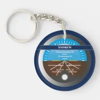 Airplane Pilot Cockpit Instrument Keychain