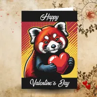 Happy Valentine's Day | Pop Art Red Panda Card