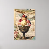 Ice cream Vintage Collage  Canvas Print