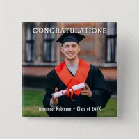 Graduation Photo Stylish Keepsake Button