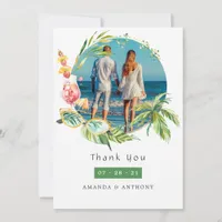 Summertime Wedding Photo Collage Thank You Card