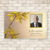 Yellow Spring Forsythia Flowers Funeral Memorial Banner