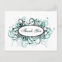 trendy aqua ThankYou Cards