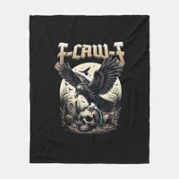 Gothic Skull F-Caw-F Crow Adult Humor Graphic  Fleece Blanket