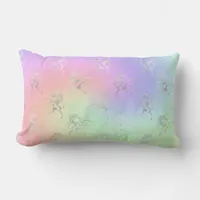 Silver Unicorn Pastel Ombre Lumbar Pillow