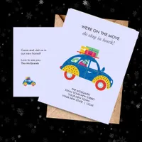 Funky Car Moving Home  Announcement Postcard