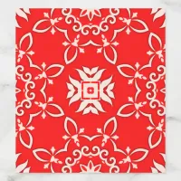 Red and White Ornate Vintage Baroque Christmas  Envelope Liner