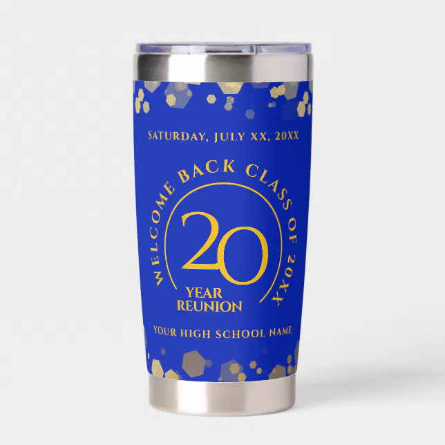 Blue & Gold School College Class Reunion Insulated Tumbler