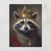 Beautiful Fairytale Raccoon in a Crown Postcard