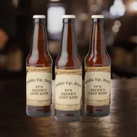 Groom’s Last Rodeo Saddle Up Boys Bachelor Party Beer Bottle Label