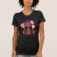 Elegant Black Woman Party Celebration Art T-Shirt