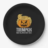 Halloween Great Again Donald  Trumpkin Pumpkin Paper Plates