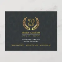 50th Golden Wedding Anniversary add photo RSVP Invitation Postcard