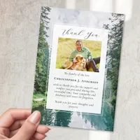 Forest Nature Photo Sympathy Funeral Memorial Thank You Card