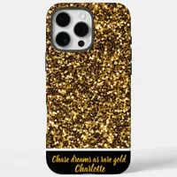 Golden glitter sparkling brightly iPhone 16 pro max case