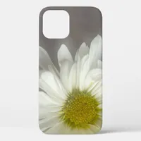 Soft White Daisy on Gray iPhone 12 Case
