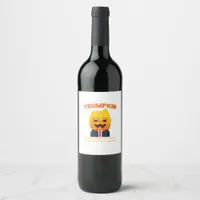 Halloween Trumpkin Funny  Pumpkin Halloween Wine Label