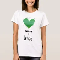 *~*  Runner Watercolor Runner Fitness Irish Heart T-Shirt
