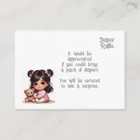 Baby diaper raffle enclosure card