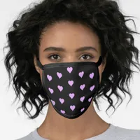 Pink Hearts Poly Blend Facemask Face Mask