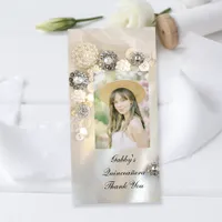 Pearl Diamond Buttons Quineañera Thank You