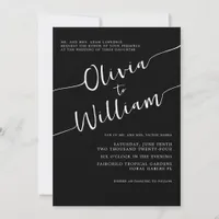 Black & White Calligraphy Wedding Invitation