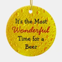 Beer Humor Christmas Ceramic Ornament