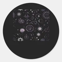 Whimsigoth Sun Moon Witchy Classic Classic Round Sticker