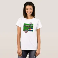 Map and Picture Text of Colorado Women's T-Shirt