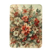 Elegant Vintage Christmas Flowers  Magnet