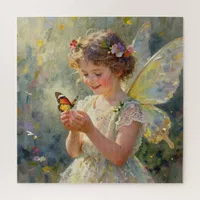 Pretty Little Fairy Girl holding a Butterfly Jigsaw Puzzle