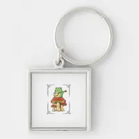 Mushroom Frog Goblincore Mycology Artistic Design Keychain