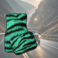 Green neon tiger stripes car floor mat