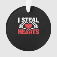 Steal Hearts Valentines Day Funny Skeleton Hand Cl Ornament