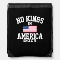 No Kings In America USA Flag Retro Cool Style Drawstring Bag