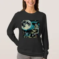 Vintage Witch stirring a Cauldron Halloween Party T-Shirt