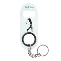 *~* Man Golfing Golf Nature Tree Pond Golfer Mini Keychain Bottle Opener