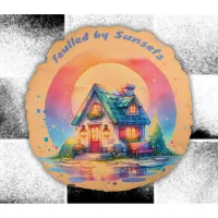 Fuelled by Sunsets Cute Cottage Core | Round Pillow