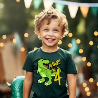 Rawr I'm 4 Cute 4th Birthday Dinosaur Gift T-Shirt