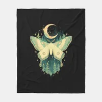 Moth Fairycore Goblincore Whimsigoth Cottagecore Fleece Blanket