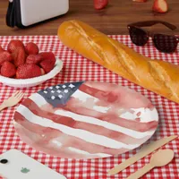 Watercolor US Flag Design Paper Plates