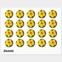 Yellow Hibiscus Flower Classic Round Sticker