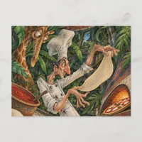 The Pizza Chef in a Jungle Kitchen Postcard
