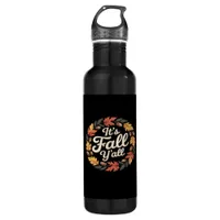 It’s Fall Y’all Halloween Bats Pumpkin Trendy Stainless Steel Water Bottle