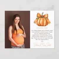 Little Pumpkin Baby Shower Photo Thank You Postcard