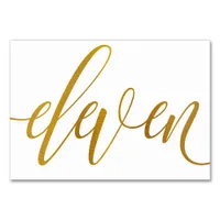 Table Numbers - Luxe Typography -Faux Gold Foil 11