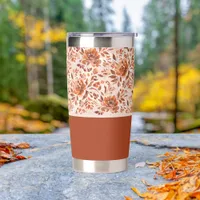 Abstract Floral Watercolor Pattern Autumn Colors Insulated Tumbler