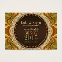 Bohemian Groove Swirls Save the Date Announce Card